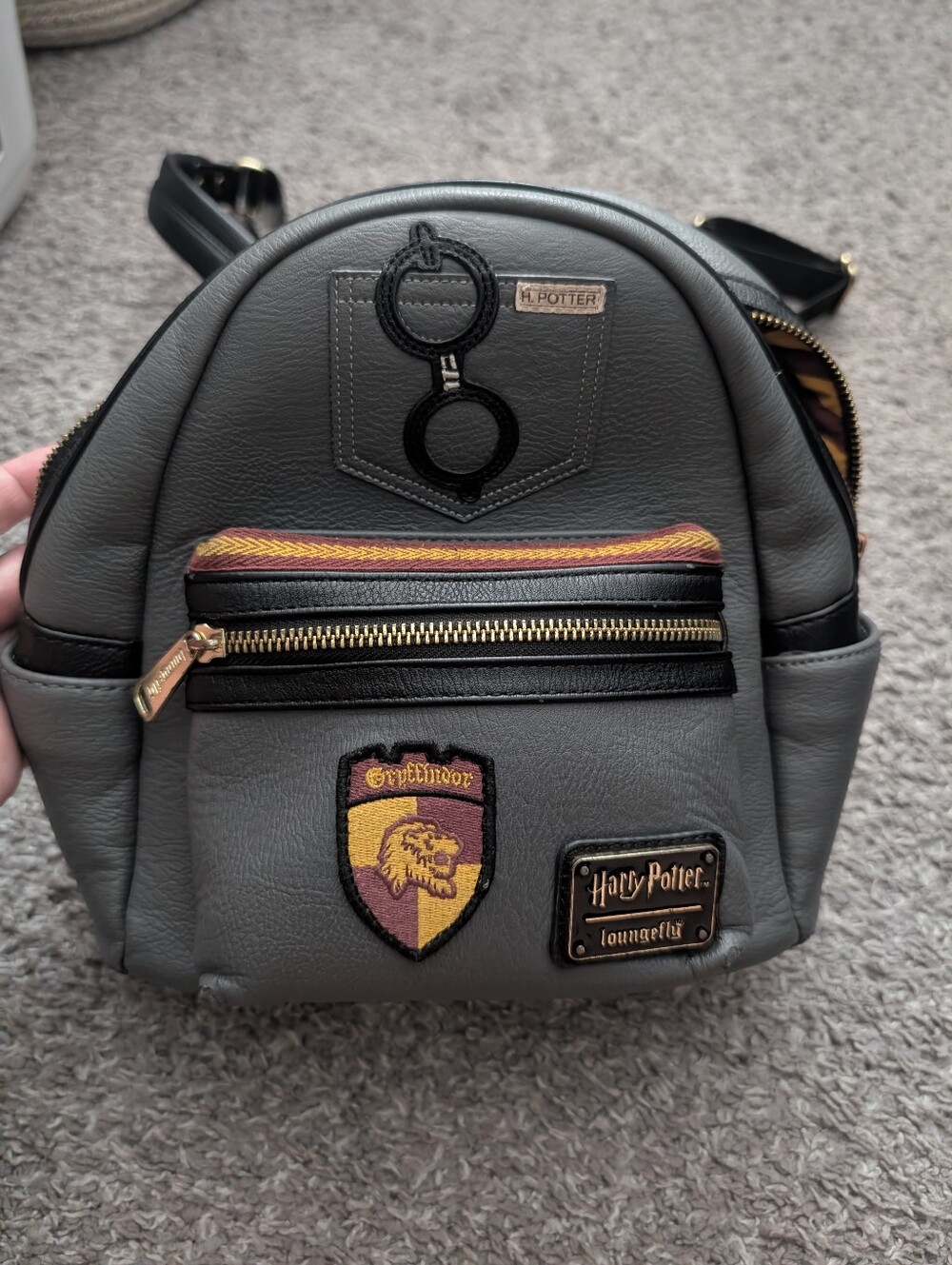 Longfly X Harry Potter Gray Gryffindor Accent Mini Backpack